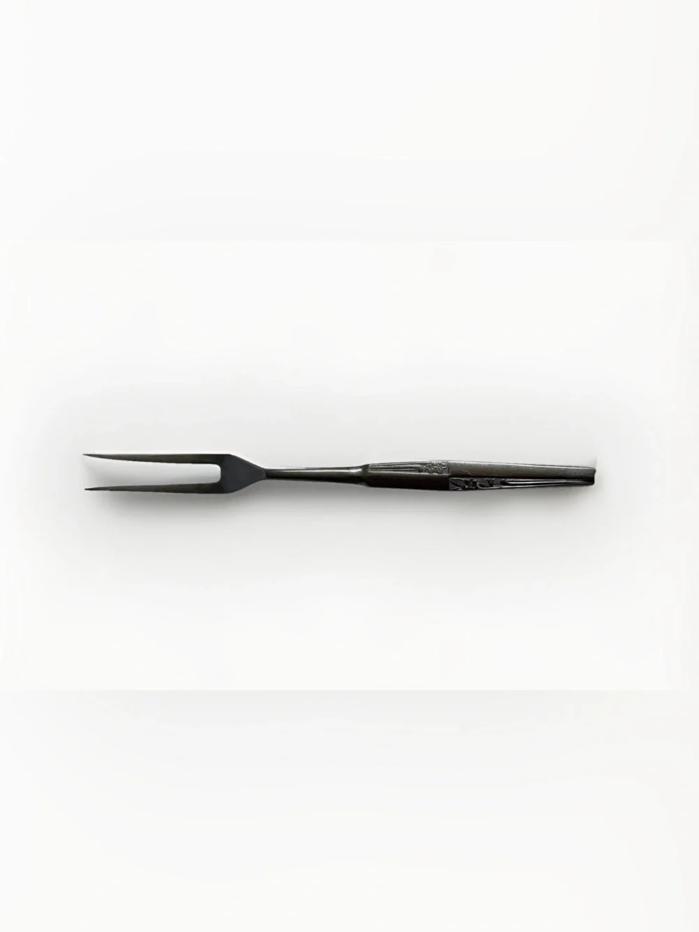 Vintage Amere Japan Stainless Steel Cold Meat Serving Fork AEF3 Floral Daffodil